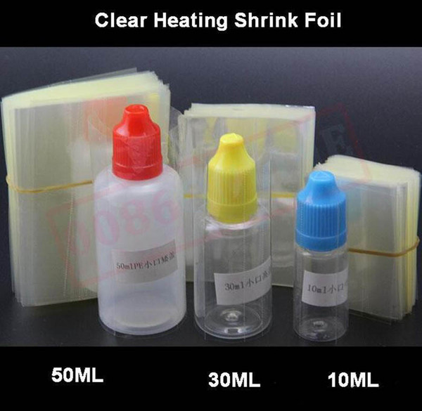 Heat Shrink Tube Clear PVC Wrap Film for 5ml 10ml 15ml 20ml 30ml 50ml Plastic Bottle E Liquid Bottle Shrink Band