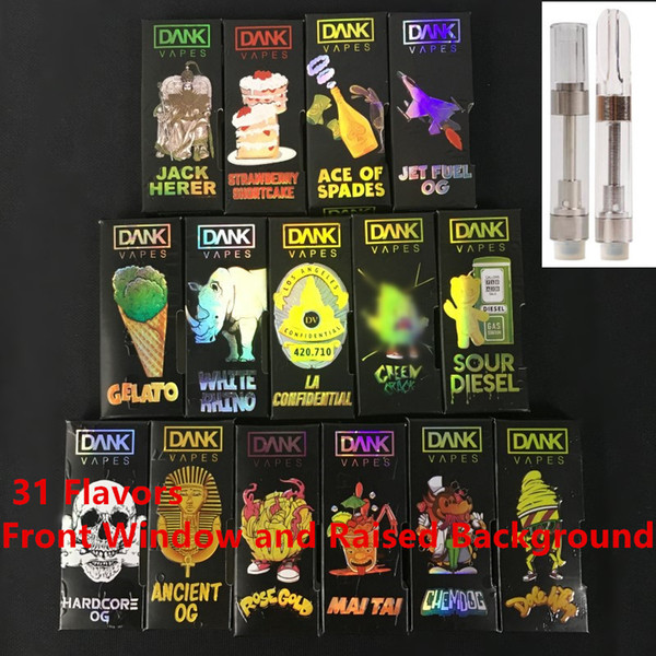 NewFlavors Dank Vapes Cartridge Pack Cereal Carts 0.8ml1.0ml 1.1 Gram Ceramic Coil Vape Carts Black Retail Package for Thick Oil