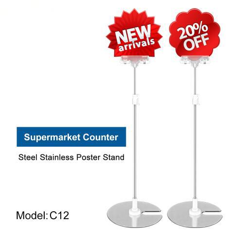 Desk Sign Clip Stand Steel stainless table promotion price tag display poster picture Snap promotion information Card display stand