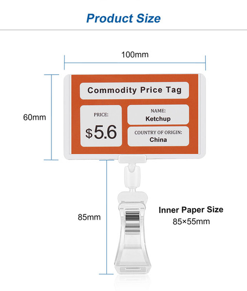 Merchandise info label frame supermarket plastic roating price clip flexible name card cover signboard shelf talker tube clamp sign holder