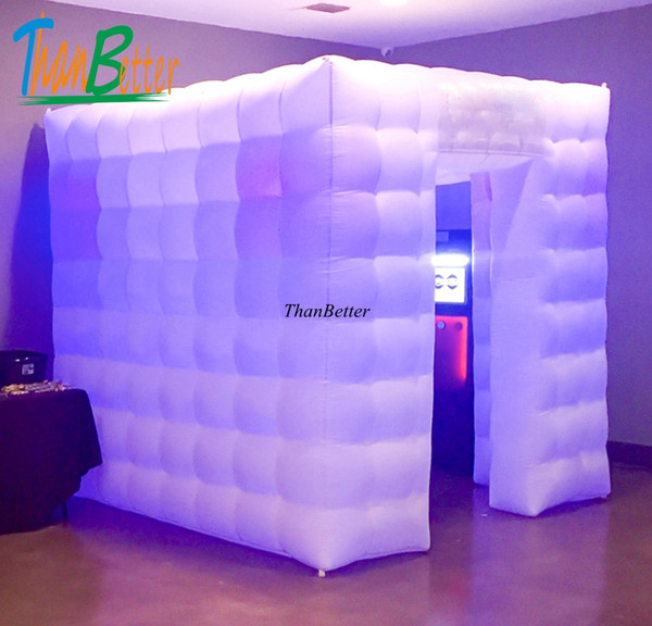 ThanBetter 2.4x2.4 cube tube LED inflatable photo booth enclosure made in China Inflatable factory for sale price