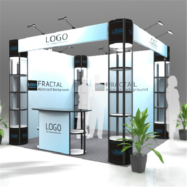 Standard 10ft*10ft Exhibition Booth Trade Fair Display Stand Economic Company Trade Show Booth With Wheeled Wood Case (E01B4)