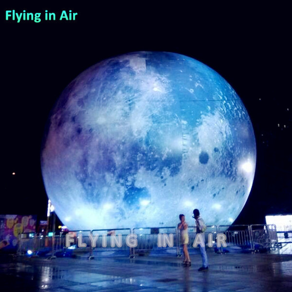 3m/6m Inflatable Moon Giant Moon Balloon LED Inflatable Satellite Lighting Inflated Moon with LED Light