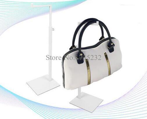 Adjustable Height Metal Handbag&Bag Display Stand White Women Handbag &Purse Display Rack Holder Stand bag holder rack