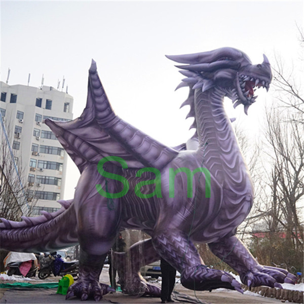 3m High x 5m Length giant inflatable mascots for city parade Dino inflatable dragon