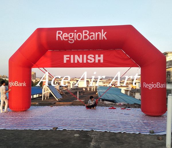 8m wide custom red RegioBank inflatable advertising archway for Netherlands