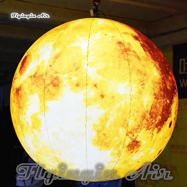 Personalized Multicolor Inflatable Balloon Customized Lighting Inflatable Moon Airblown Planet Sphere For Concert And Party Decoration