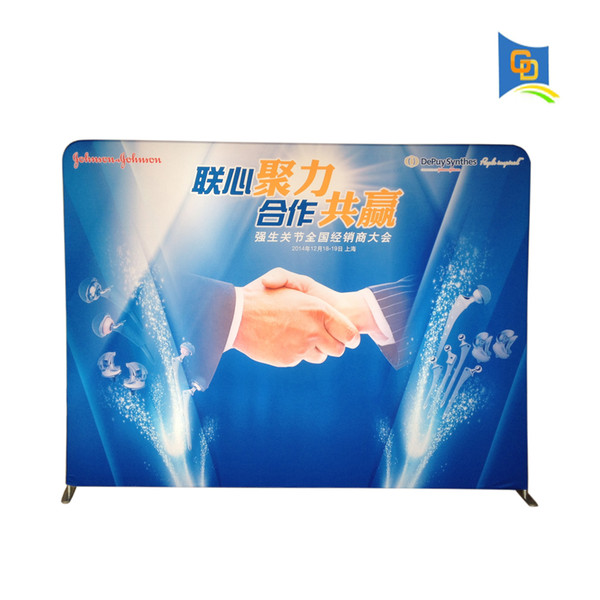 Wholesale 10ft Trade Show Straight Shape Tension Fabric Display Banner Stand,Wedding Backdrop, Exhibition Backwall for Advertising