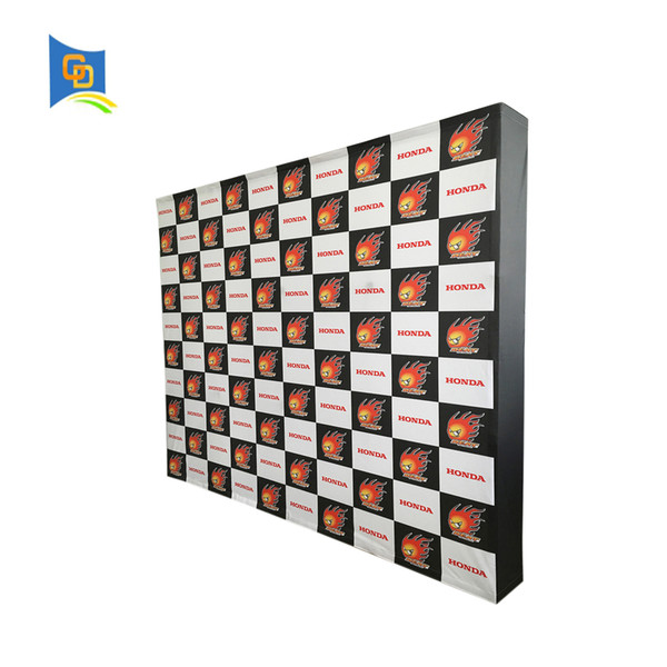 10ft Fabric Pop up Display Banner Stand Tension Fabric Frame Exhibition Wall Stand for Trade Show with Graphic (with end caps)