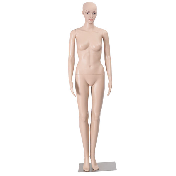 Goplus Female Mannequin Plastic Realistic Display Head Turns Dress Form w/ Base