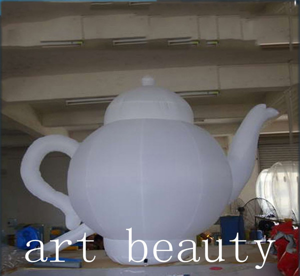 2.5mH inflatable white teapot with blower for teapot shop sales promotion