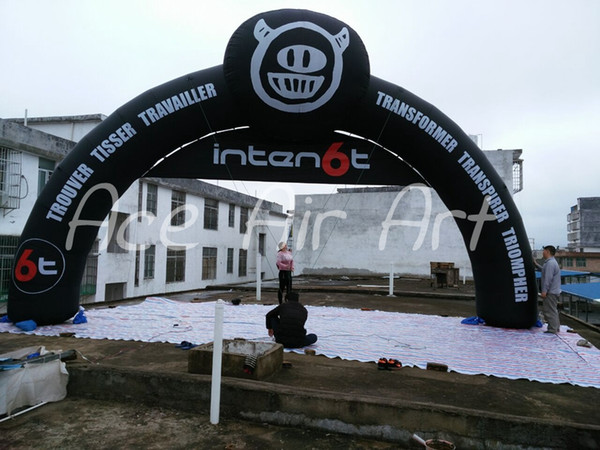 Giant China supplier Outdoor black inflatable Halloween arch,archway, start finish line with Removable Banner for Sports