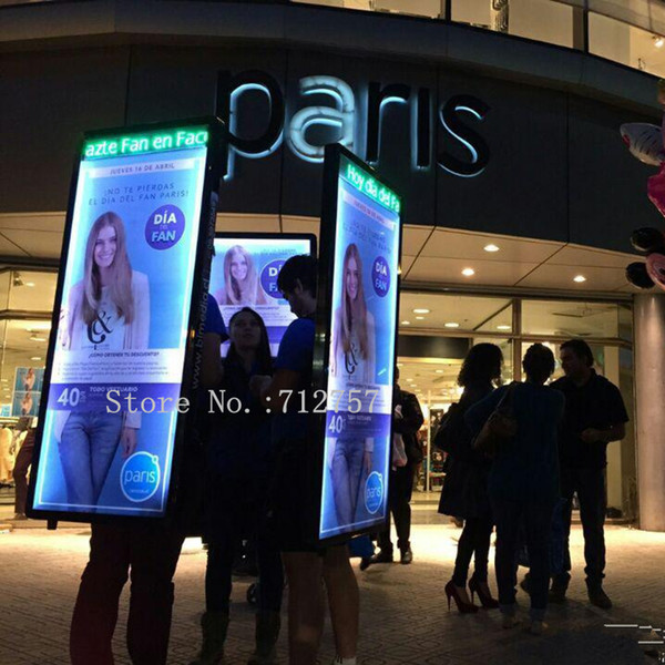 HUMAN LED Walking BILLBOARDS with Scrolling LED,Outdoor Double Sided Advertising LED Backpack Light Box,Walking Led Boards