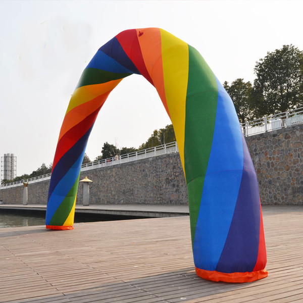 Wholesale-Free Shipping by DHL32ft= 10M inflatable Rainbow arch for Advertisement with Blower 220v/110v