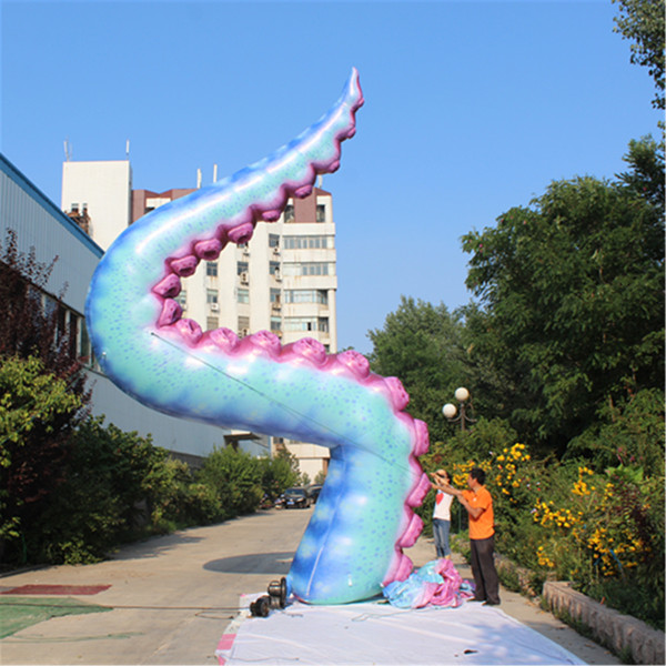 Giant advertising decoration factory price blue octopus inflatable tentacles for advertising or Building exterior wall decoration