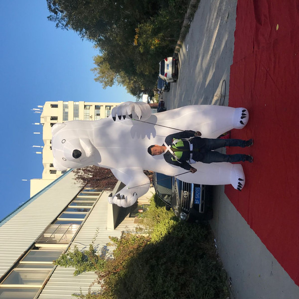 Inflatable Bear White Polar Bear Walking Puppet Inflatable Walking Plush Panda Polar Bear 2M