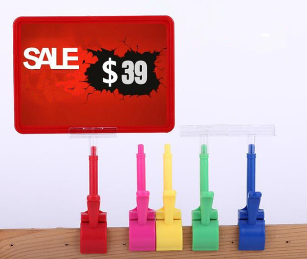 5Set pop advertising poster display stand rack fashion Supermarket Thumb clip Fruit vegetable price tag Promotions card holder free shipping