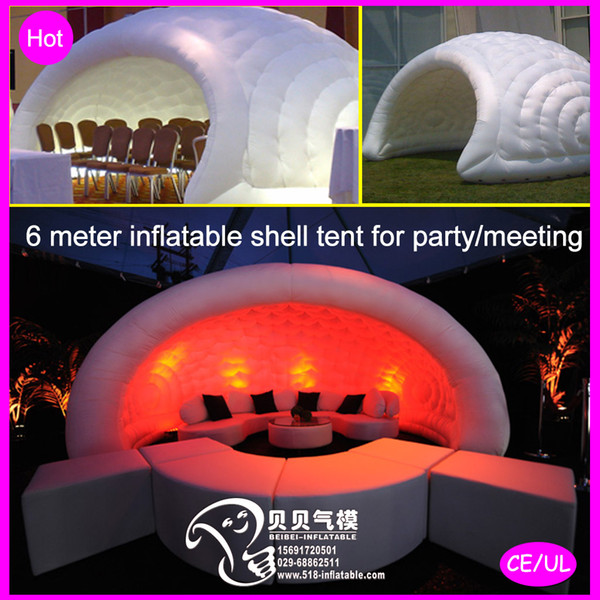 6m Inflatable shell tent for event party advertising Promotions with CE/UL blower