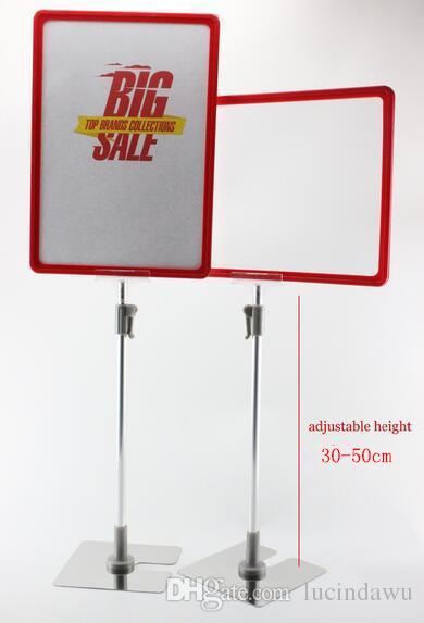 A4 5 sets frame with POP price ticket tag sign advertising poster holder display showing stand on shelf desk console mode