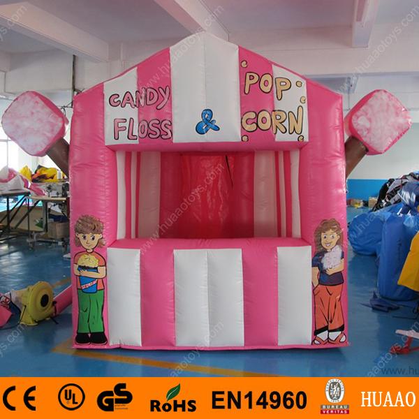 Wholesale-ree Shipping PVC Candy Floss and Pop Corn exhibition inflatable booth with free blower and repair kit