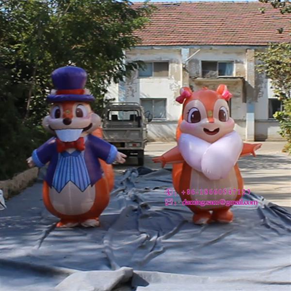 Customized squirrel Inflatable Costumes dress Event decoration Factory price inflatable suit with Free logo printing for park advertising