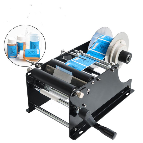 Small Machine BottHandle Manual Round Bottle Labeling Machine Plastic Round Glass Bottle Adhesive Sticker Labeling marking Packing machine