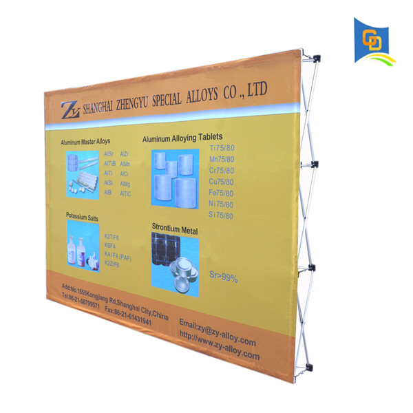 10ft Trade Show Fabric Pop up Display Banner Stand Tension Fabric Frame Exhibition Wall Stand with Graphic (without end cap)