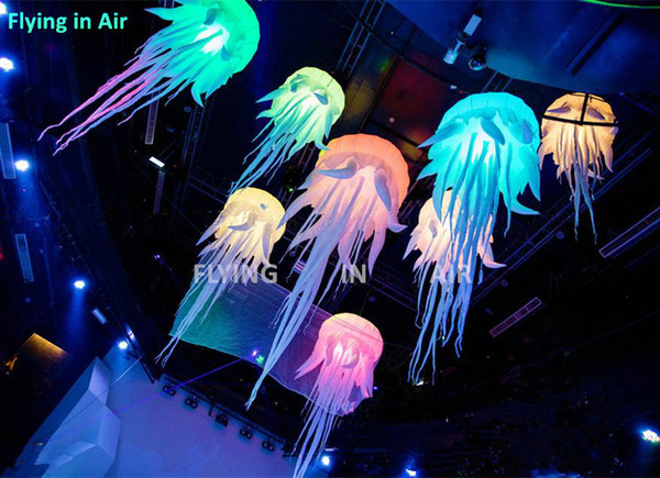 2m/8ft Lighting Inflatable Jellyfish RGB Hanging Jellyfish Inflation for Party/Event