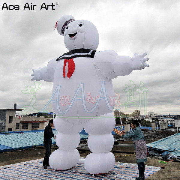 Halloween Ghostbusters character advertising decoration inflatable cotton candy giant for celebratio,stay puft model with led lighting