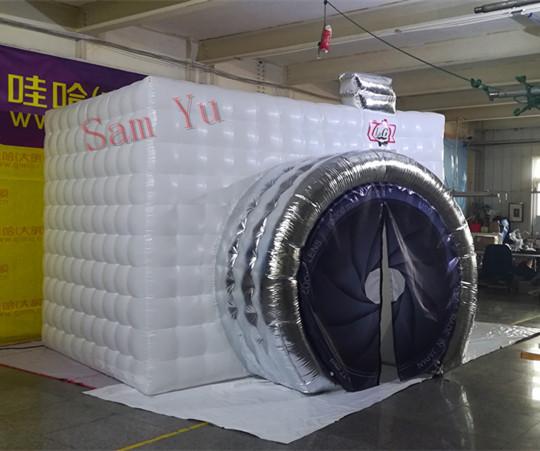 High quality airblower Cube inflatable Photo Booth LED Inflatable studio Booth with colorful led