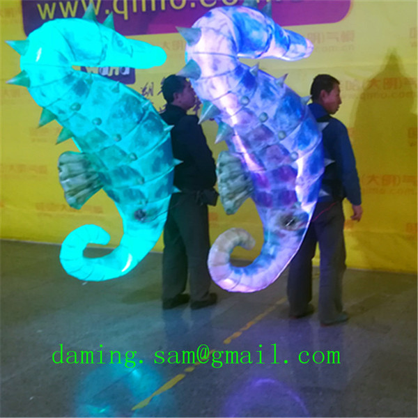 2m High city parade giant can be customed inflatable hippocampus costumes