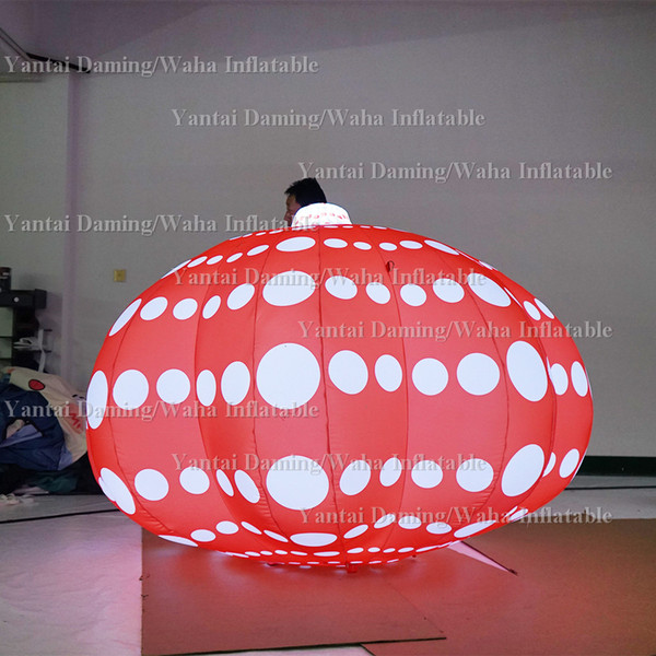 Shopping mall decorative inflatable pumpkin balloon lighting spot balloong with LED lights for sale stage decorative balloon