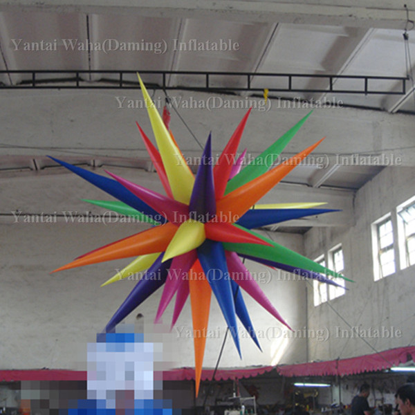 Ceiling decorative inflatable star with changed color events music stage decorative inflatable stars balloon blow up star inflatable