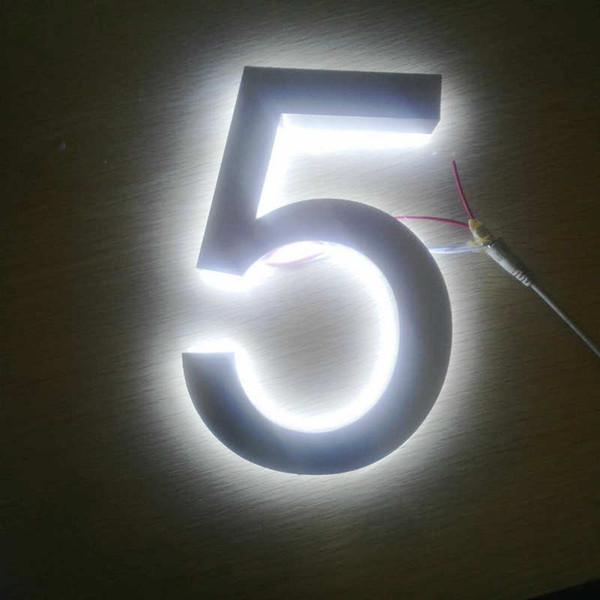 3D Outdoor waterproof stainless steel led lighted house numbers illuminated door numbers free shipping