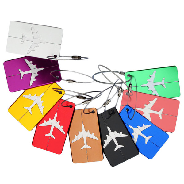 Aluminum Luggage Tags Alloy Suitcase Travel Bag Labels Holder Name Card Straps Suitcase Name Pet Tags