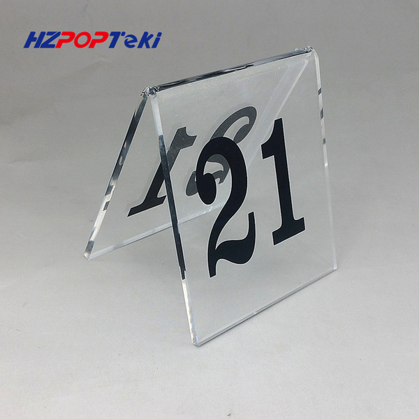 Plasttic Acrylic Restaurant Table Identification Notice Number Tags Stand A Type 1 to 60 Stock Available Red or Black 8x8cm