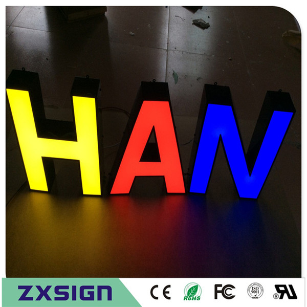 Factory Outlet Outdoor advertising front lit acrylic light box letters, letras luminosas,led sign letters