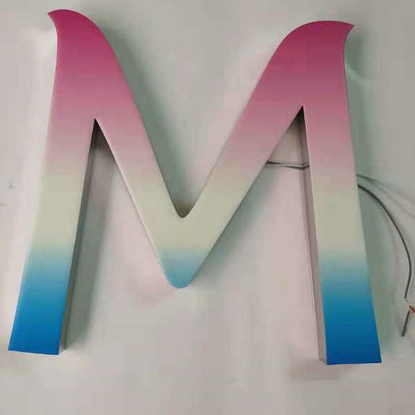 Outdoor Custom Epoxy Resin 3D led light up letters signage