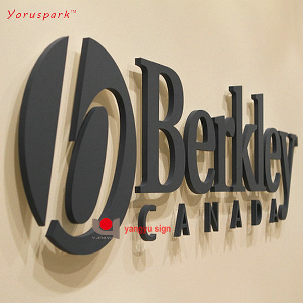 Free shipping 3D stainless steel laser cut letters office wall letters sign