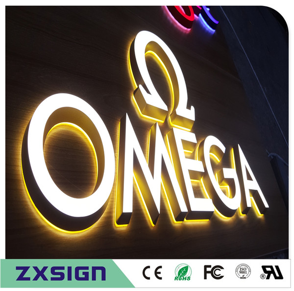 Factory Outlet front&back lighted acrylic led letters, double sided illuminated led letters fo rstore signs small led letter l