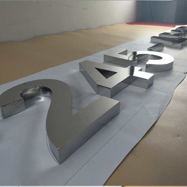 3D mirror stainless steel alphabet letters