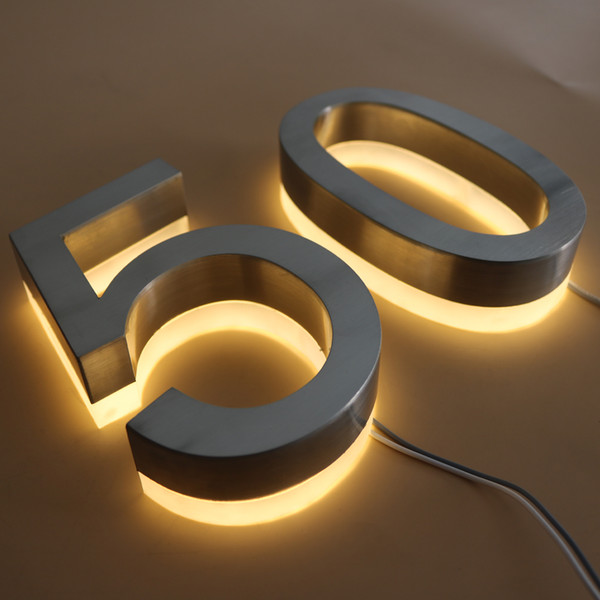 Polished Stainless Steel material led backlit letter signs