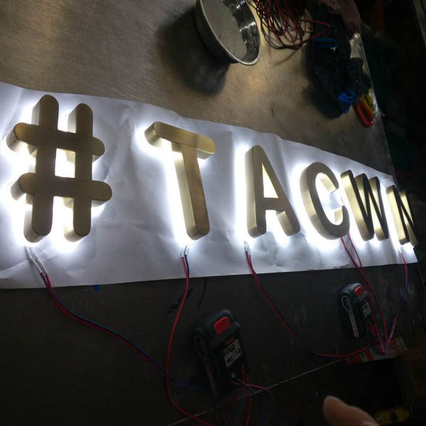 stainless steel backlit led light board sign letters