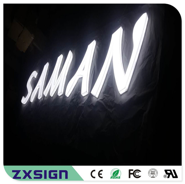 Factoy Outlet Custom high brightness Outdoor Full Acrylic led light up letters for shop restaurant name,front& side lighted acrylic signs