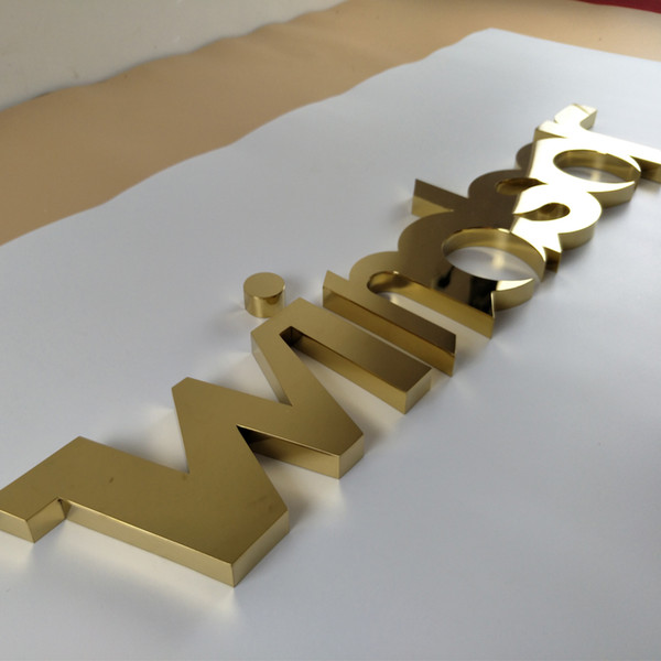 Custom 3d metal letters sign outdoor wall mounted stainless steel sign letters