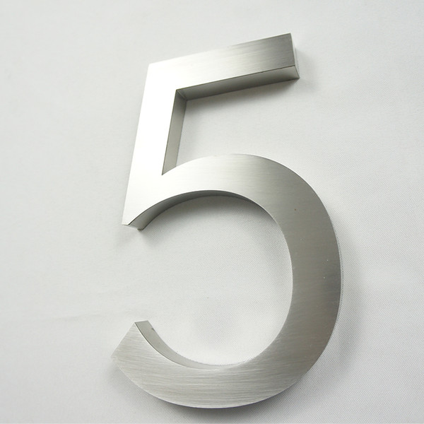 Brushed Stainless Steel Modern House Numbers