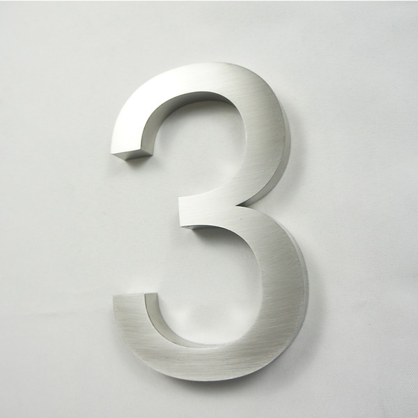 Custom Made Size Options Brushed Stainless Steel Screw Wall Mounted Metal House Numbers In Stainless Steel