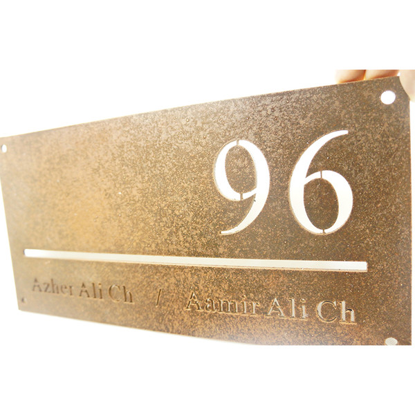 CUSTOM Euro Deluxe Address Sign in Rusted Steel