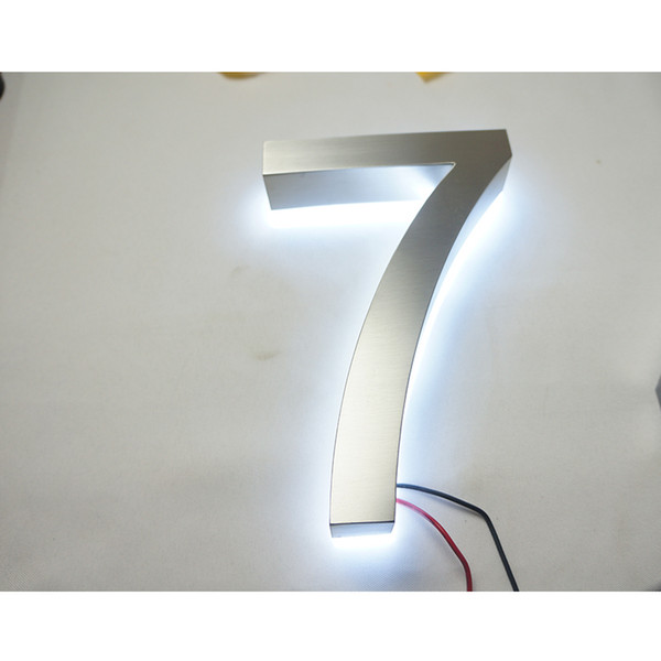 Brushed Stainless Steel LED Lighting Modern House Numbers