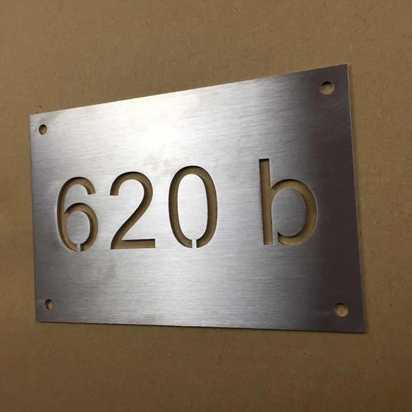 Precision Handcraft Brushed Stainless Steel House Plate Custom Made Available